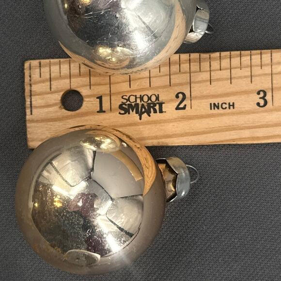 18 VTG Santa Land Silver Gold Glass Christmas Tree Ornaments USA 70s Retro Glam - Picture 15 of 16